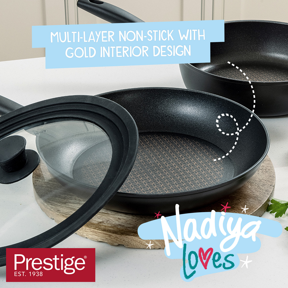 Nadiya x Prestige 2 Piece Stackable Frying Pan Set Image 5