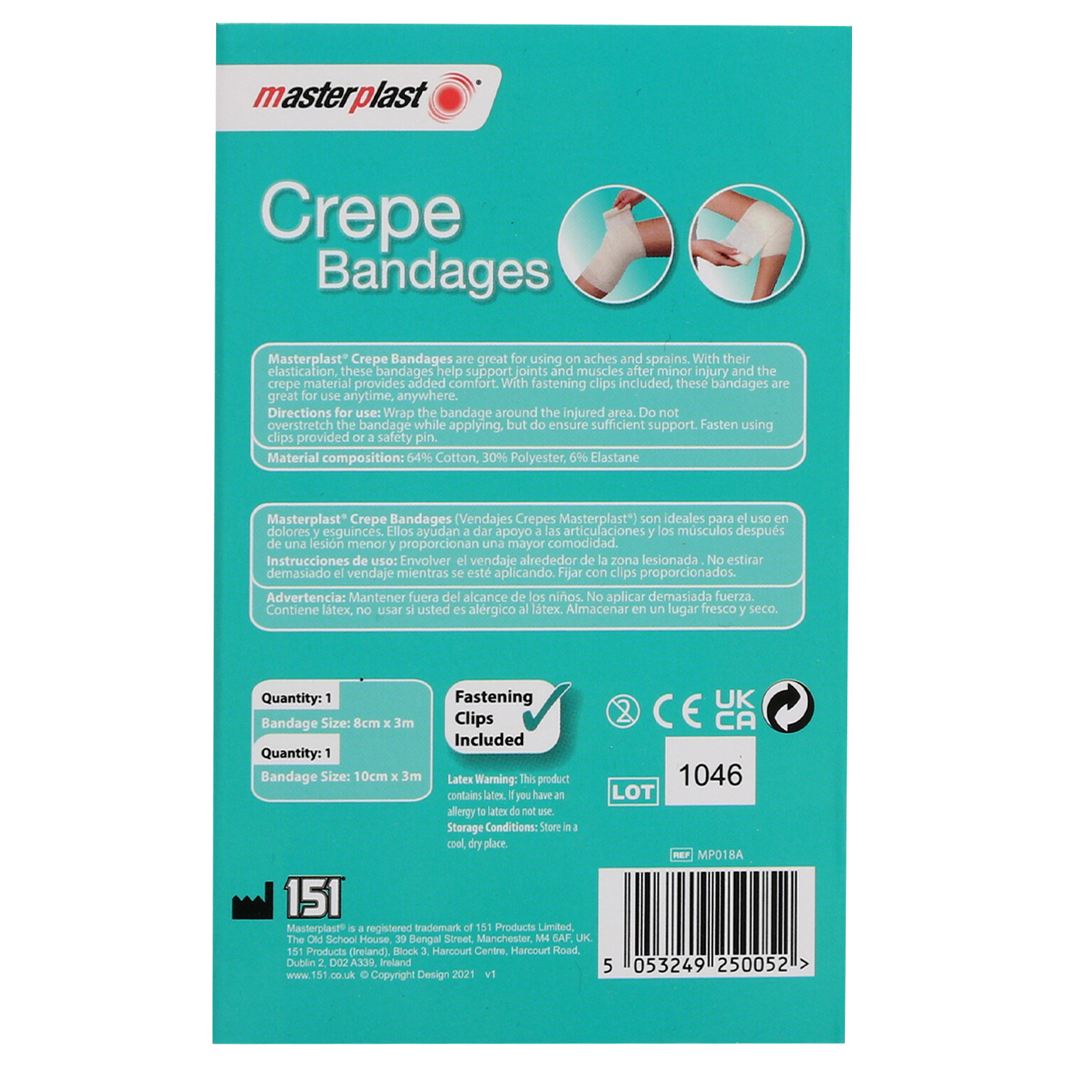 Pack of 2 Crepe Bandages - White Image 2