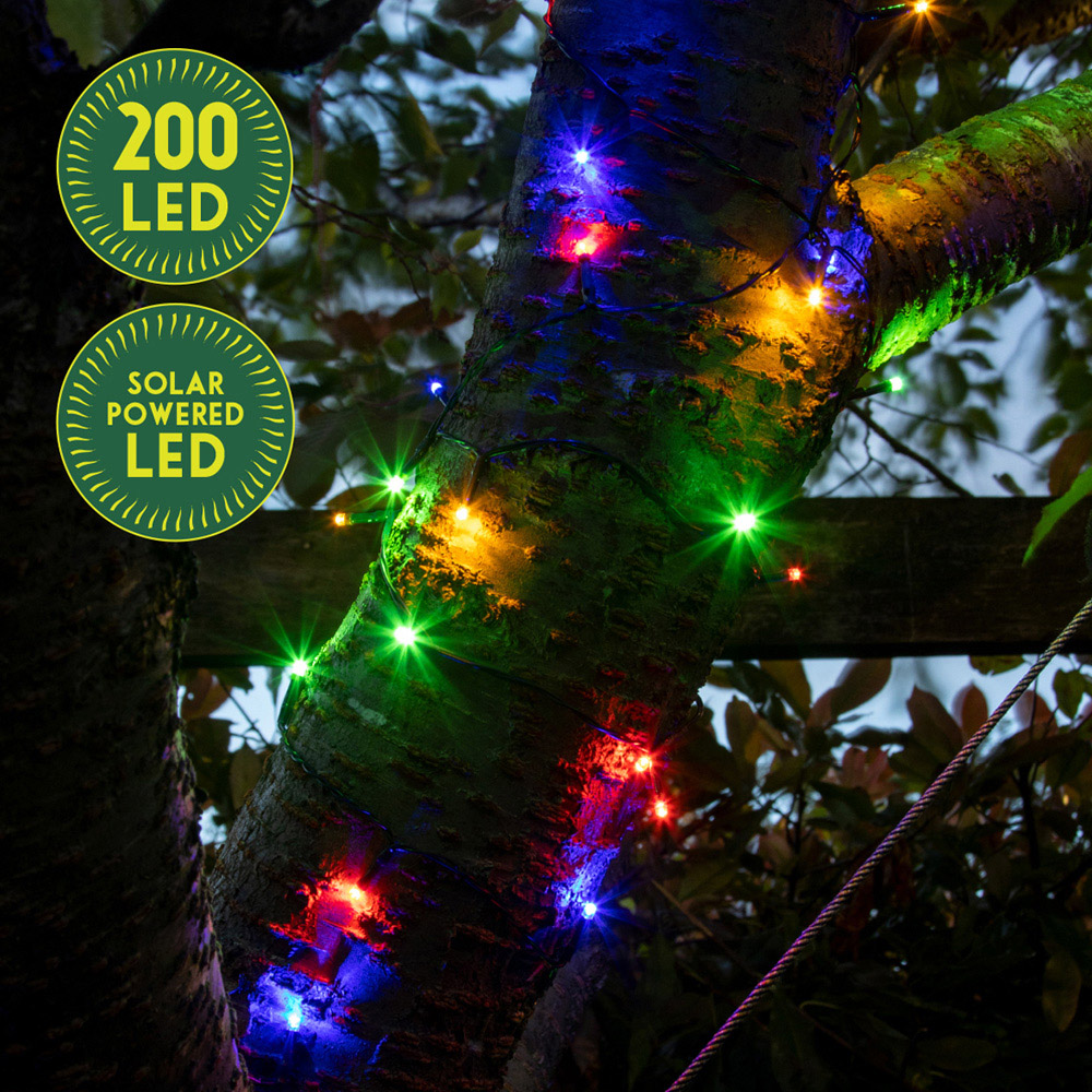 GardenKraft 200 Bulbs Multicolour LED Solar String Light Image 6