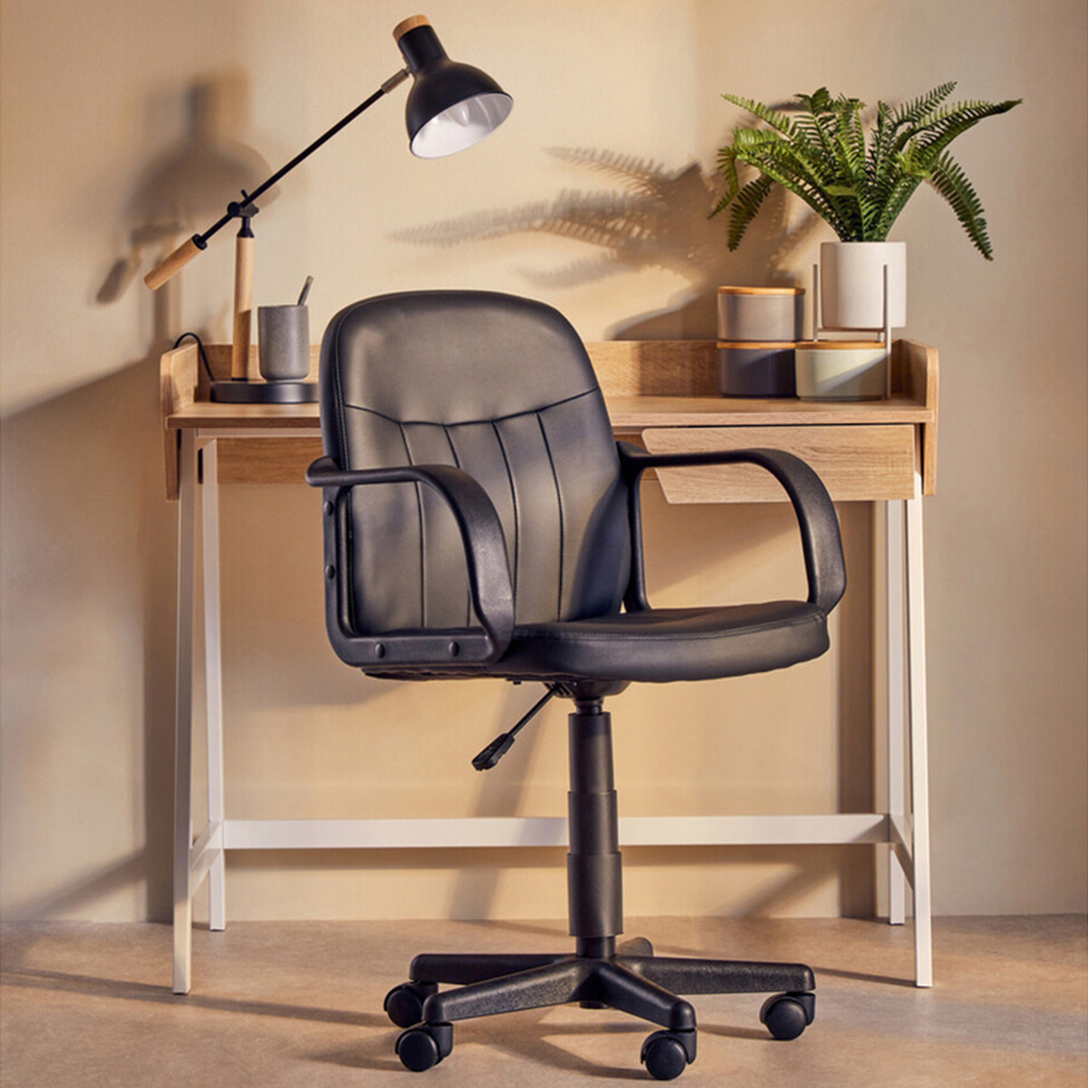 Premier Housewares Black PU Home Office Chair Image 9