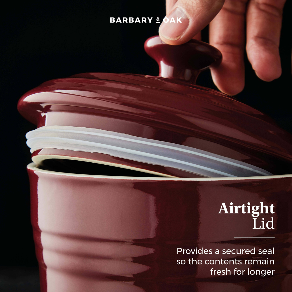 Barbary and Oak 23cm Bordeaux Red Ceramic Storage Jar Image 5