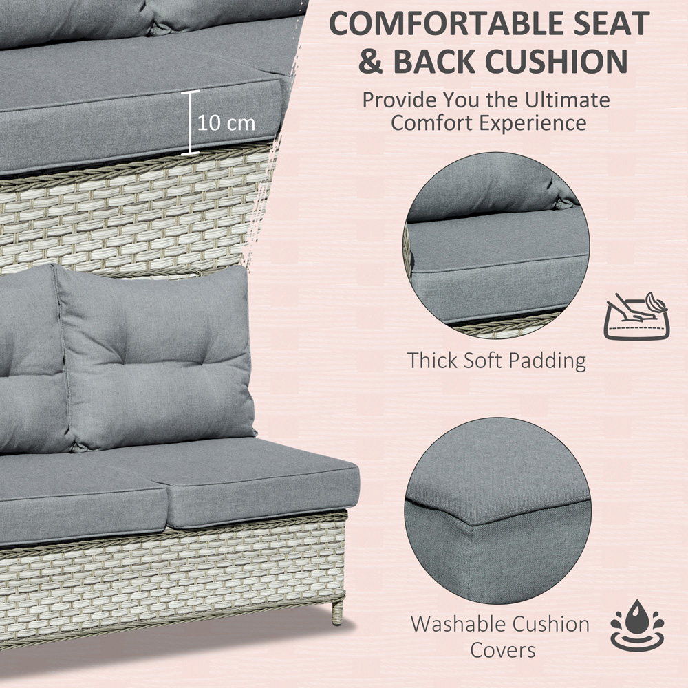 Outsunny 7 Seater Grey PE Rattan Sofa Lounge Set Image 6