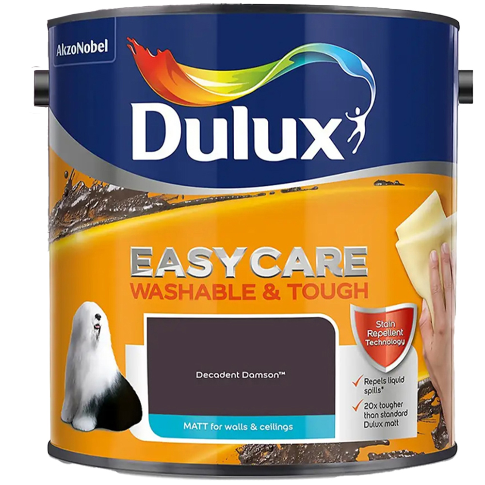 Dulux Easycare Washable & Tough Decadent Damson Matt Paint 2.5L Image 2