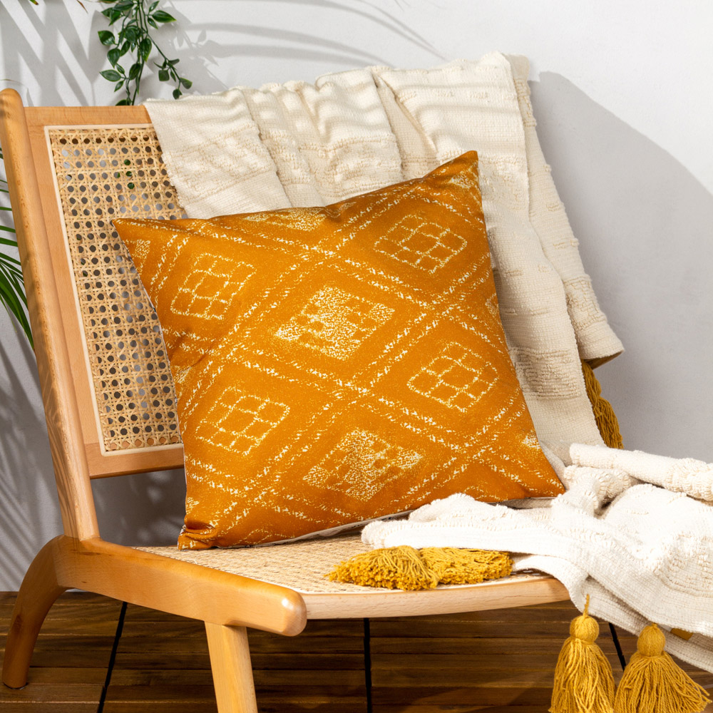 furn. Atlas Natural Geometric UV and Water Resistant Outdoor Cushion Image 2