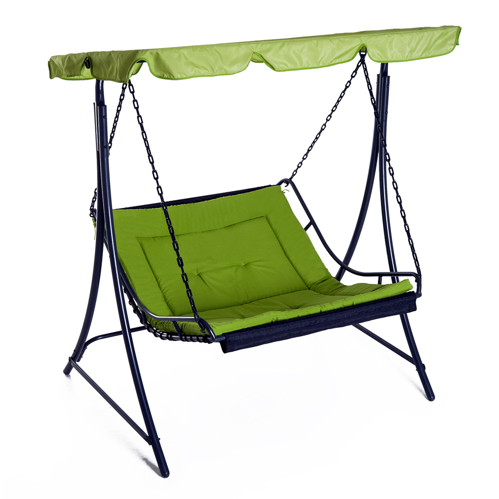 Outsunny 2 Seater Green Hammock Swing Chair with Canopy Image 2