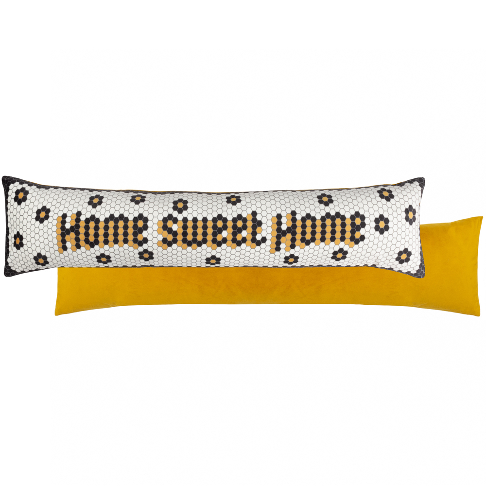 furn. Multicolour Home Sweet Home Mosaic Message Velvet Draught Excluder Image 3