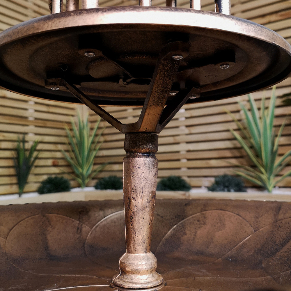 Bronze Effect Resin Garden Bird Bath and Table with Light Image 6