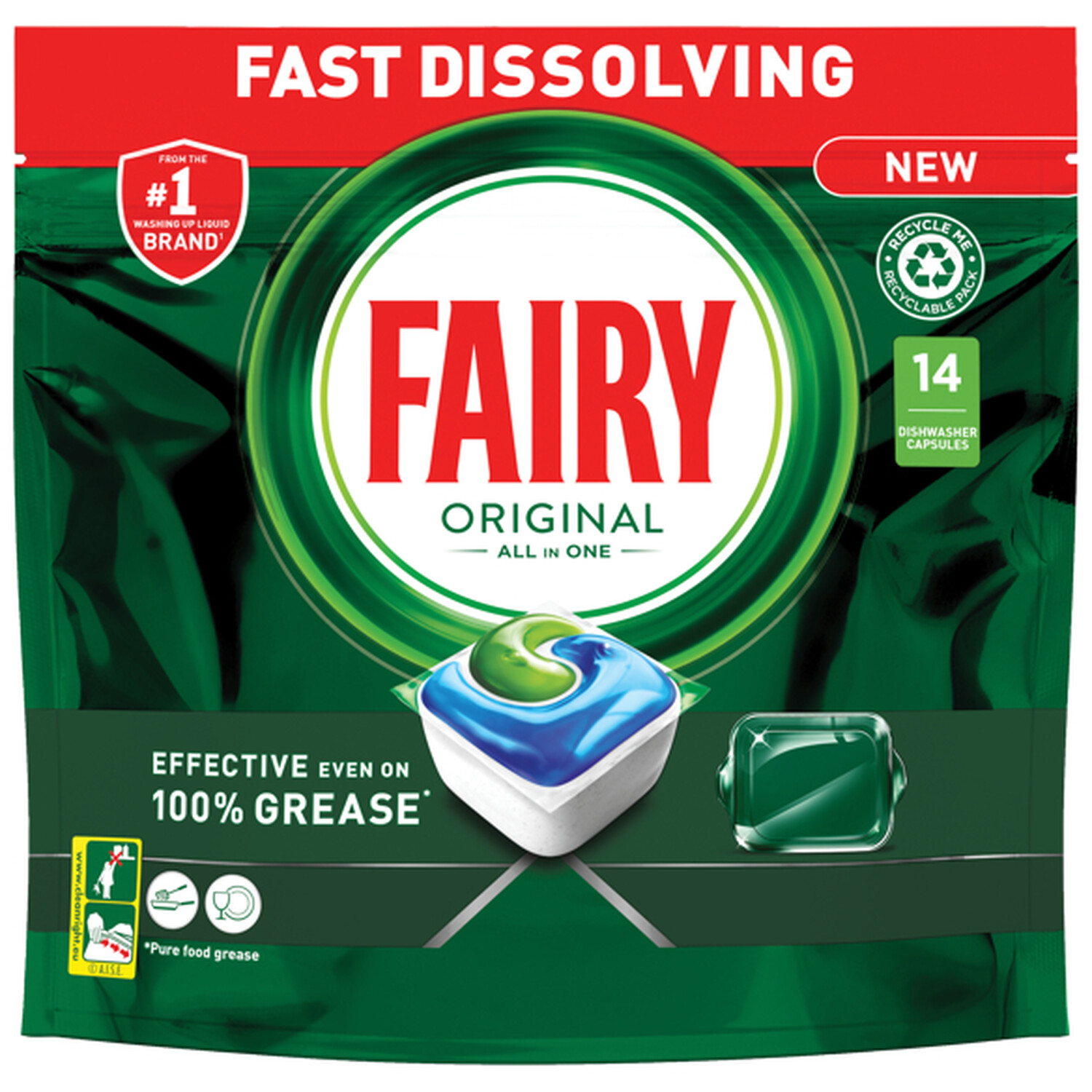 Pack of Fairy All In One Dishwasher Tablets  - 14 Image