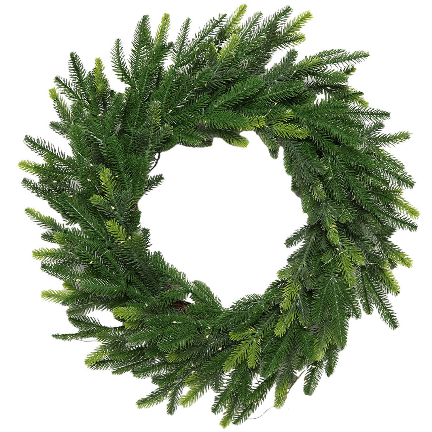 Green Wreath with LED Light Image 1