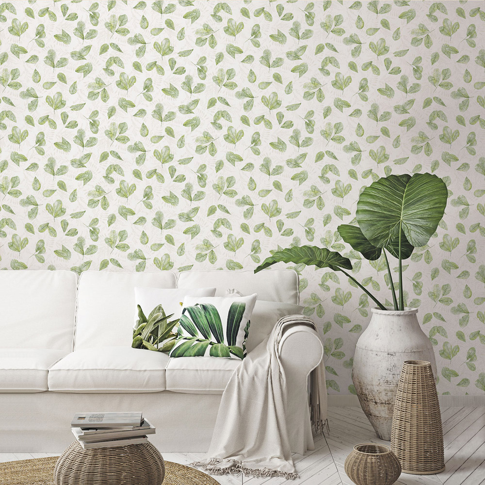 Galerie Evergreen Leaf Green Wallpaper Image 2