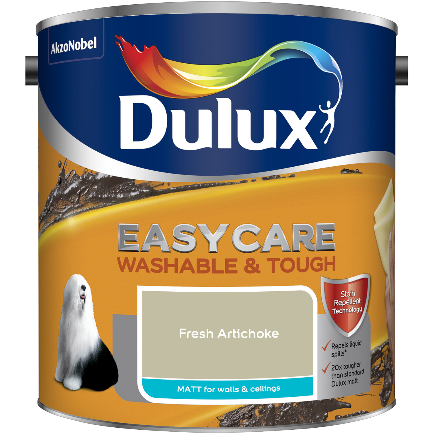 Dulux Easycare Washable & Tough Fresh Artichoke Matt Paint 2.5L Image 2