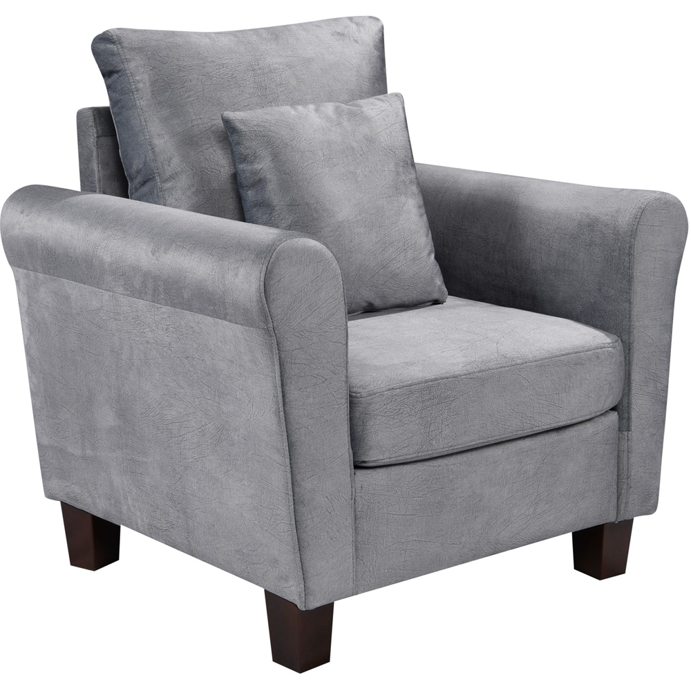 Brooklyn Grey Brushed Velvet Chair Image 2