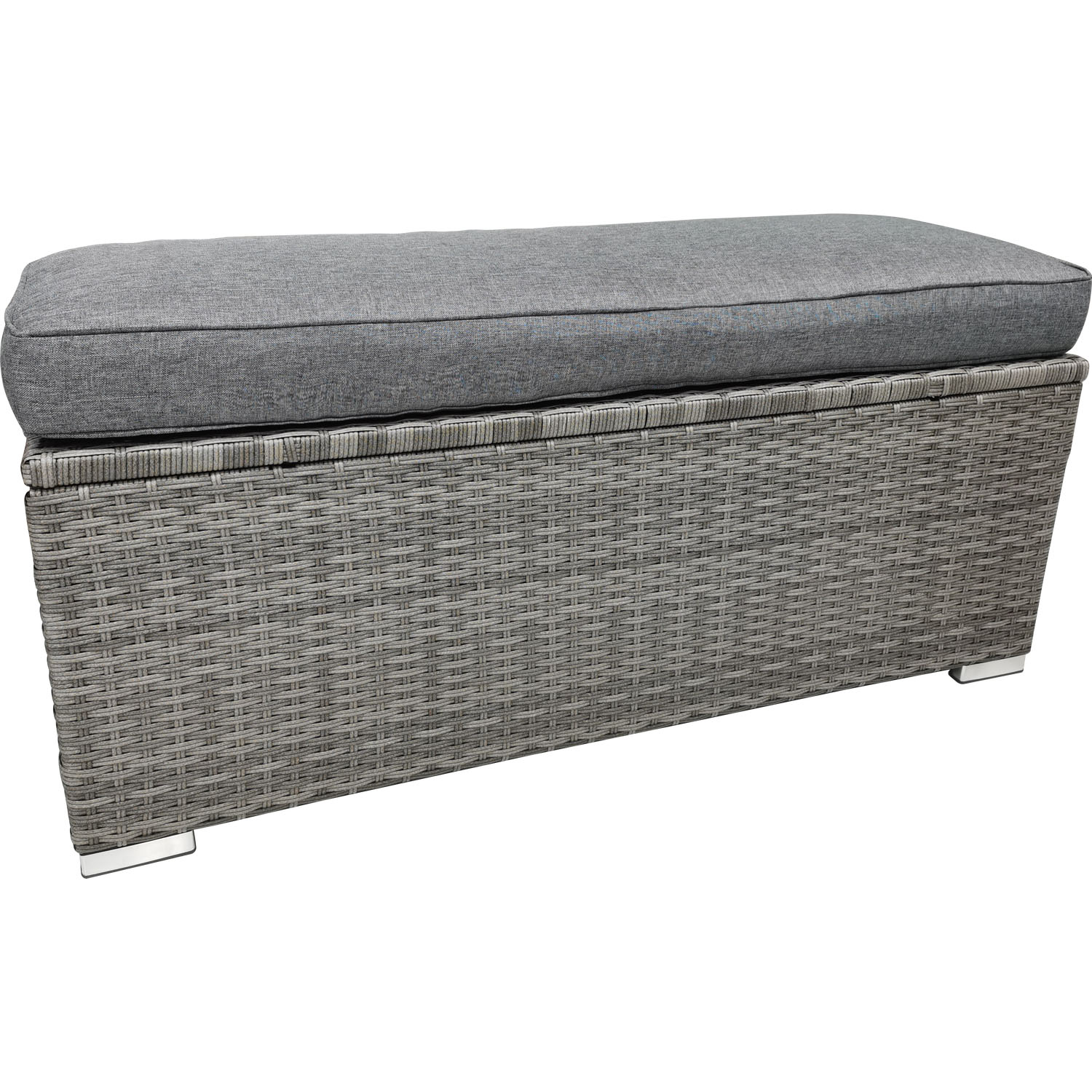 Malay Deluxe New Hampshire Grey Rattan Bench with Cushion Image 3