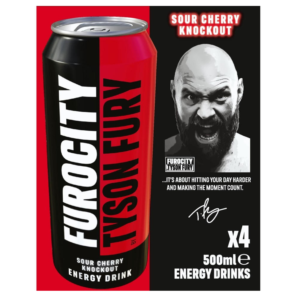 Furocity Sour Cherry Knockout Energy Drink 4 x 500ml Image