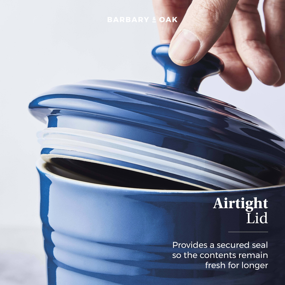 Barbary and Oak 23cm Limoges Blue Ceramic Storage Jar Image 5