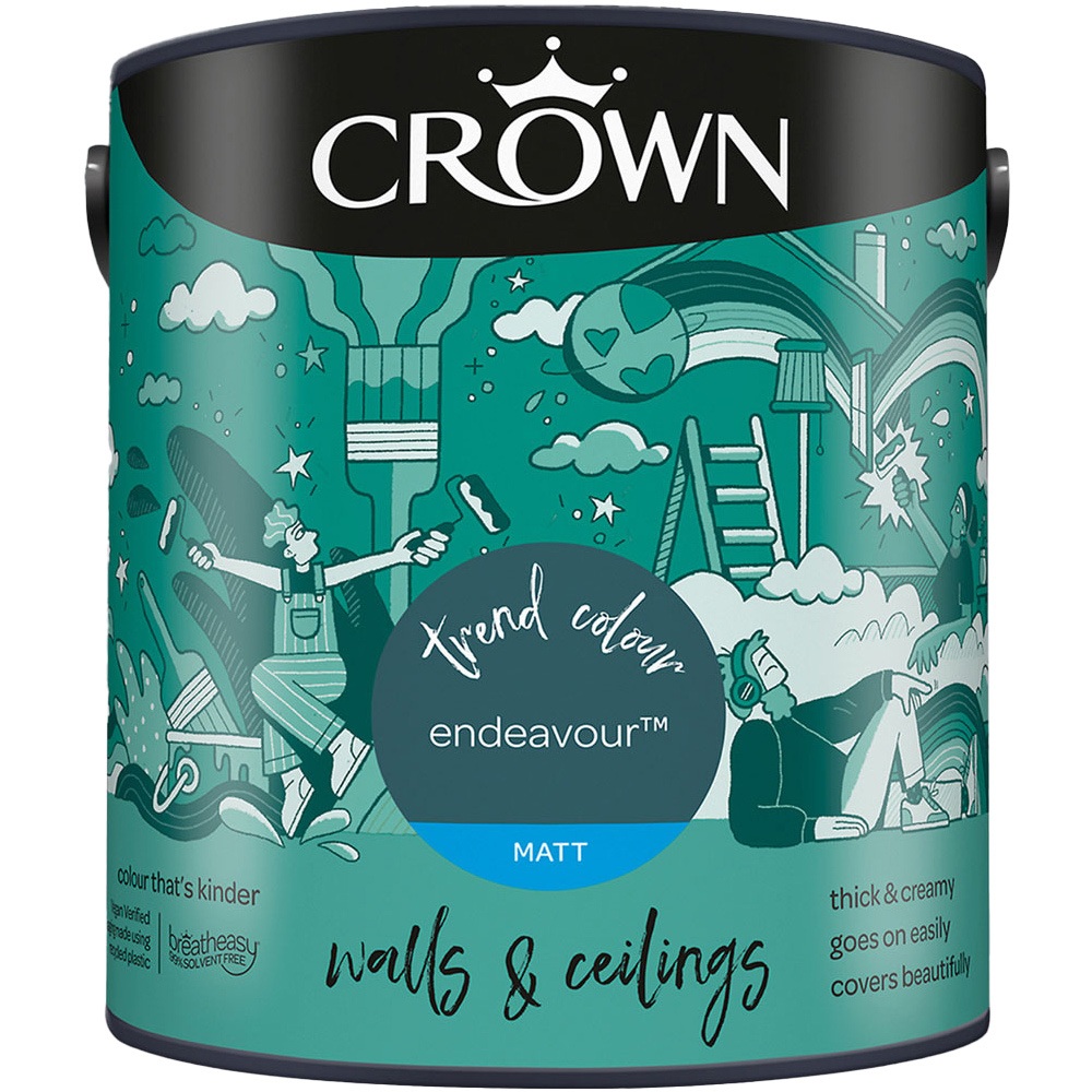 Crown Walls & Ceilings Endeavour Matt Emulsion Paint 2.5L Image 2