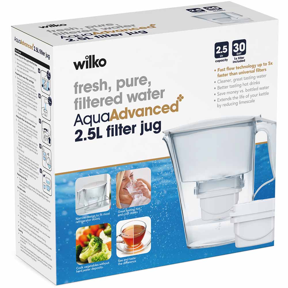 Wilko Aqua Advance 2.5L Jug with Filter Image 1