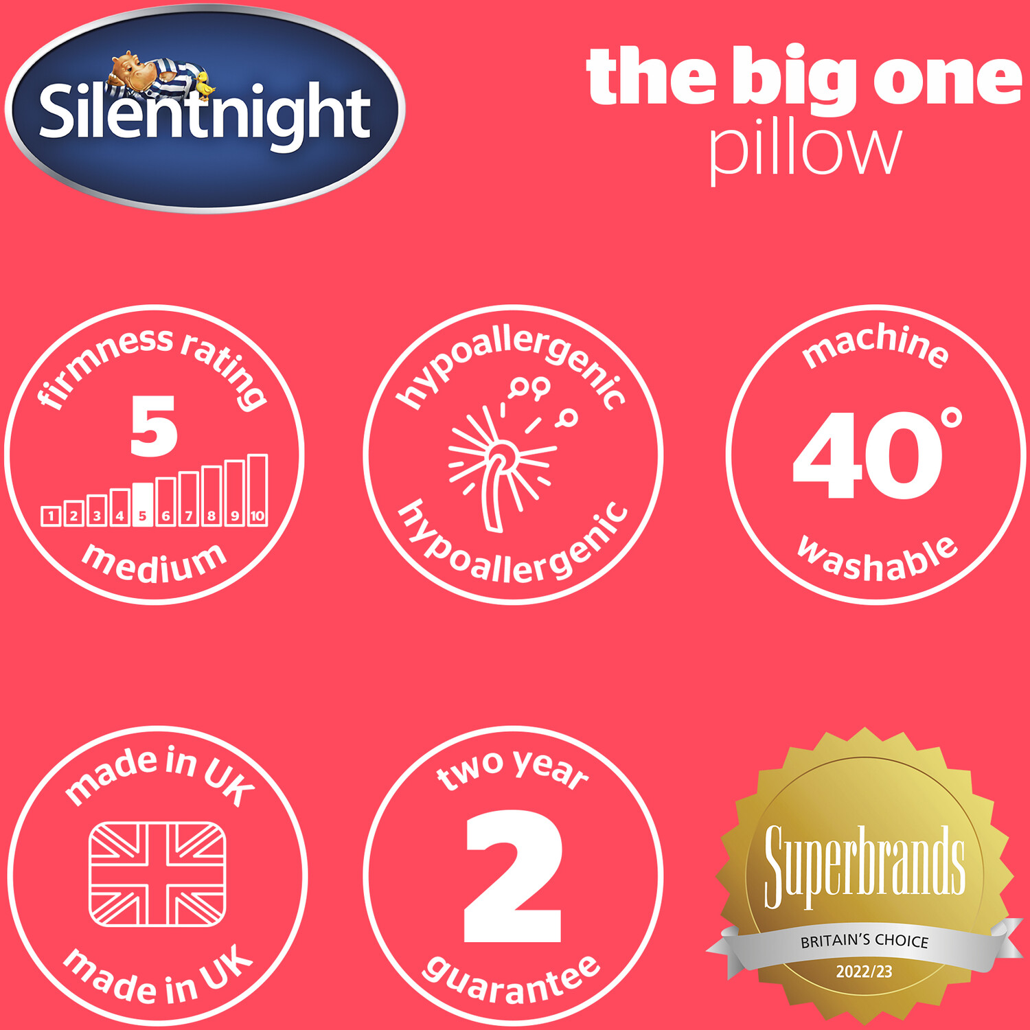 Silentnight Full Big Pillow 48 x 70cm Image 8