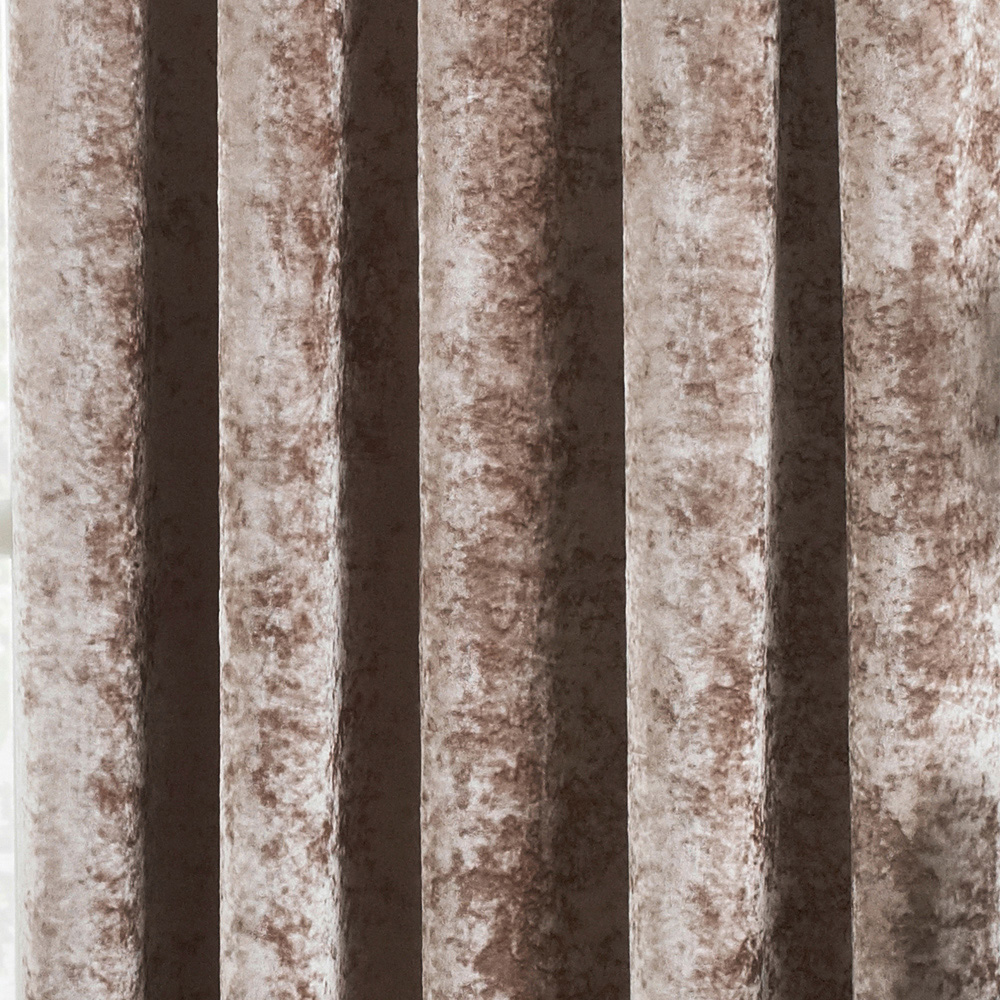 Paoletti Verona Oyster Crushed Velvet Eyelet Curtain 183 x 229cm Image 4