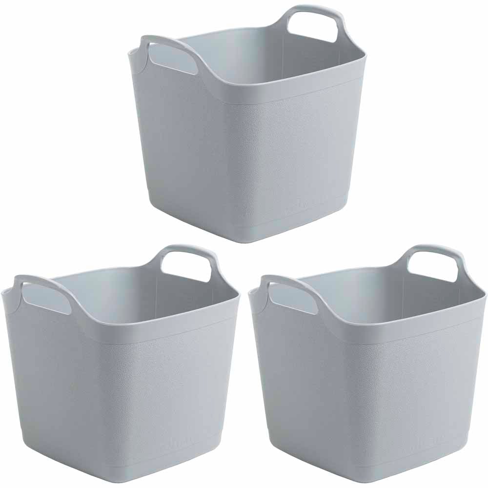 Wham 15L Grey Flexi-Store Square Tub Set of 3 Image 1