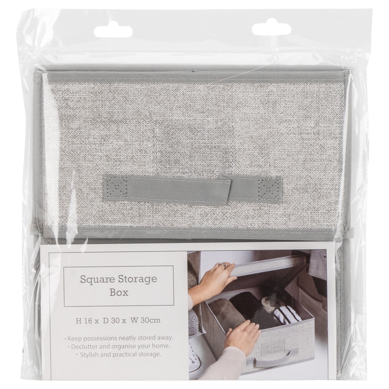 Medium Grey Fabric Foldable Storage Box Image 4