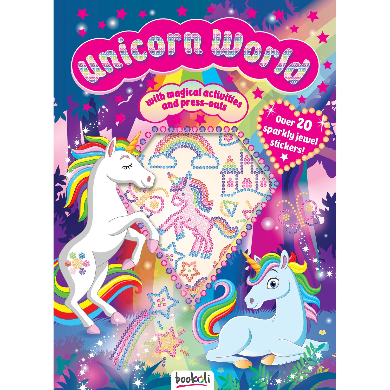 Bookoli Unicorn World Puffy Jewel Sticker Activity Book Image