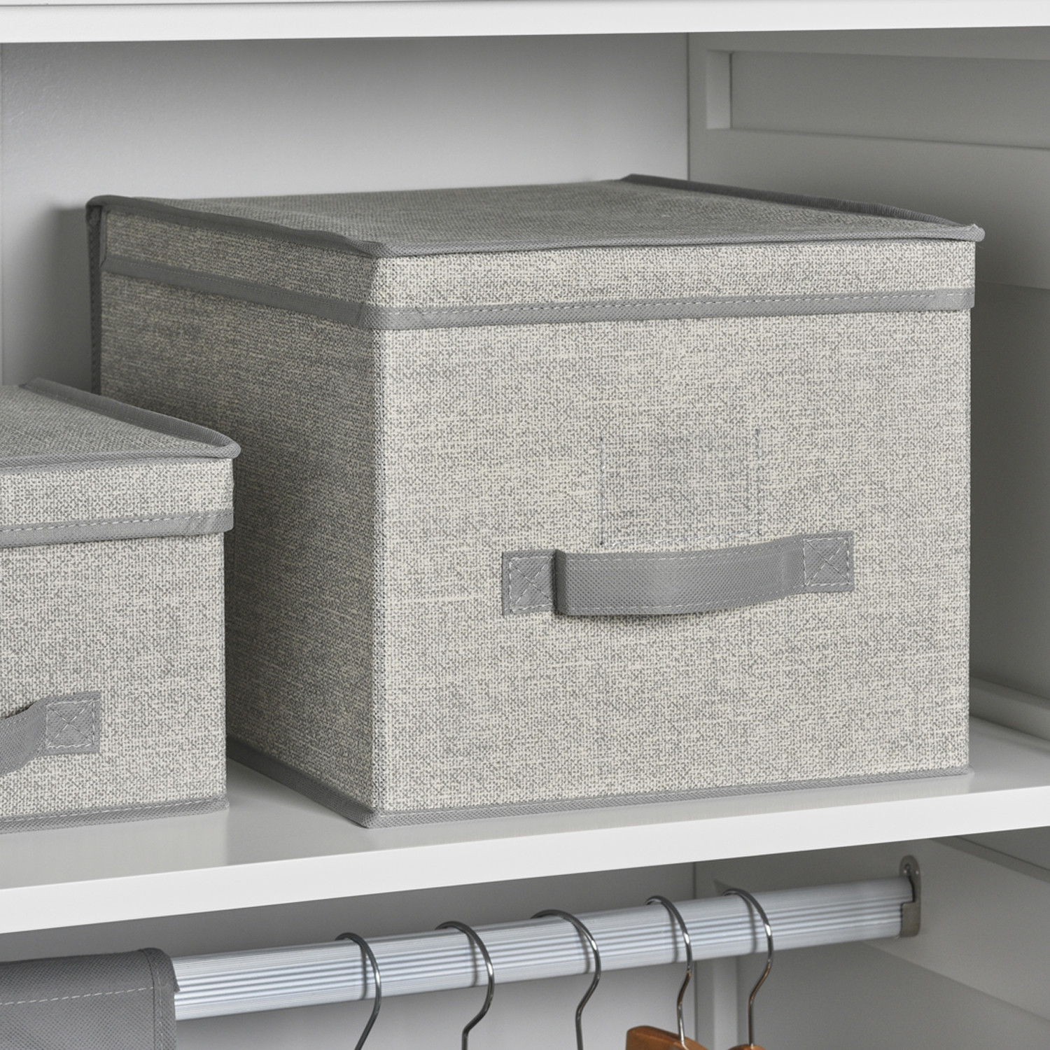 Foldable Fabric Grey Large Storage Box Image 3