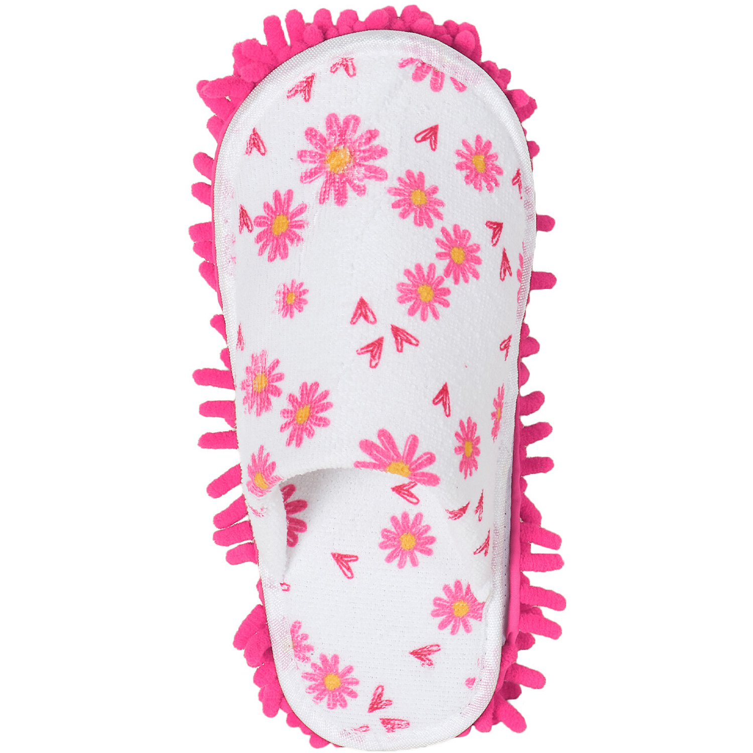 Daisy Pink Chenille Cleaning Slippers Image 3