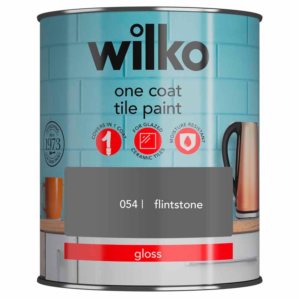 Wilko One Coat Flintstone Tile Gloss Paint 750ml Image 2