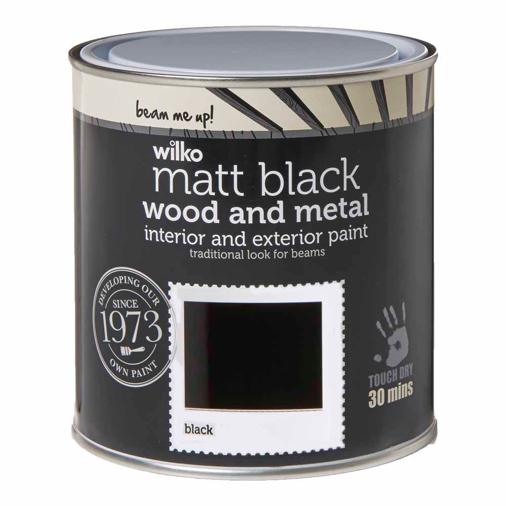 Wilko Quick Dry Furniture Black Matt Paint 1L Image 2