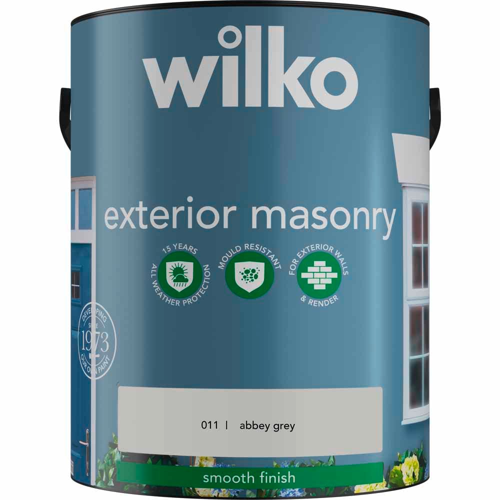 Wilko Abbey Grey Smooth Masonry Paint 5L Image 2