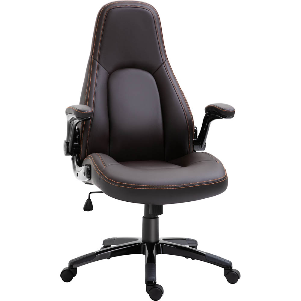 Portland Brown PU Leather Swivel Office Chair Image 2