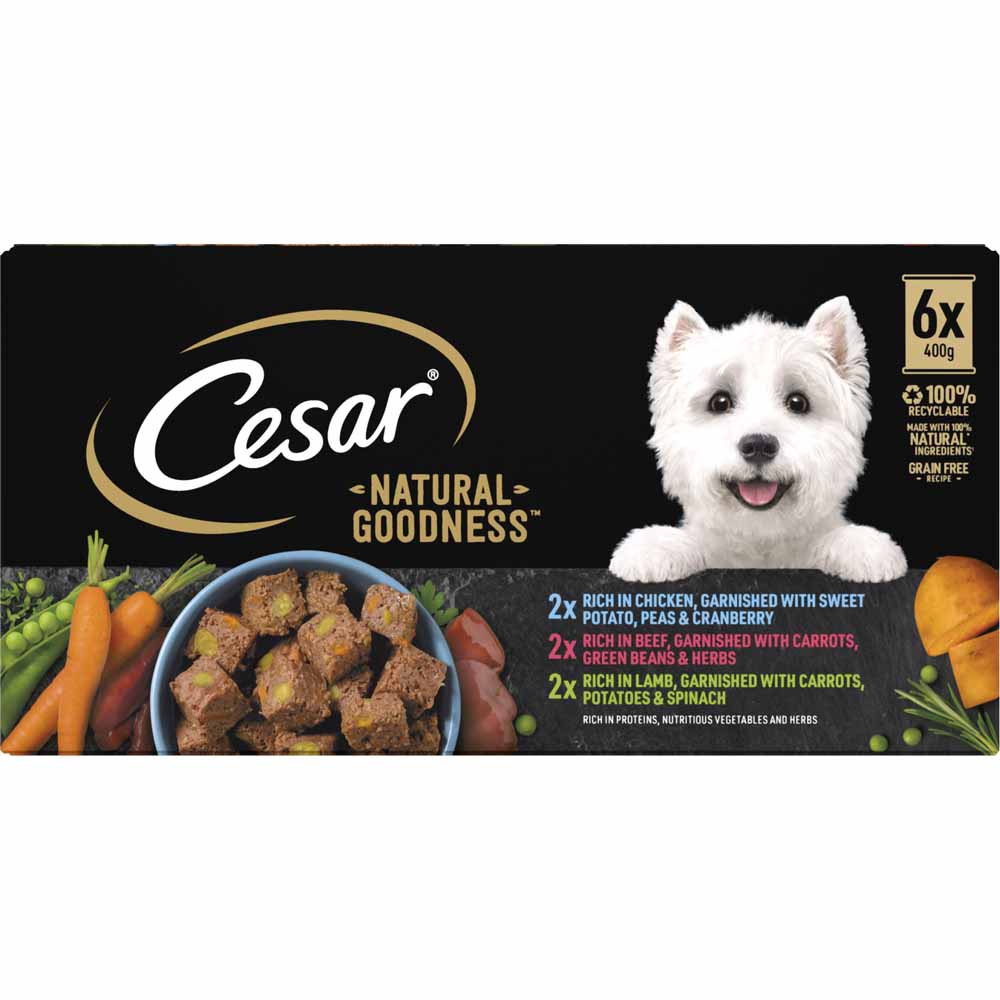 Cesar Natural Goodness Adult Wet Dog Food Tins Mixed In Loaf 6 x 400g Image 3