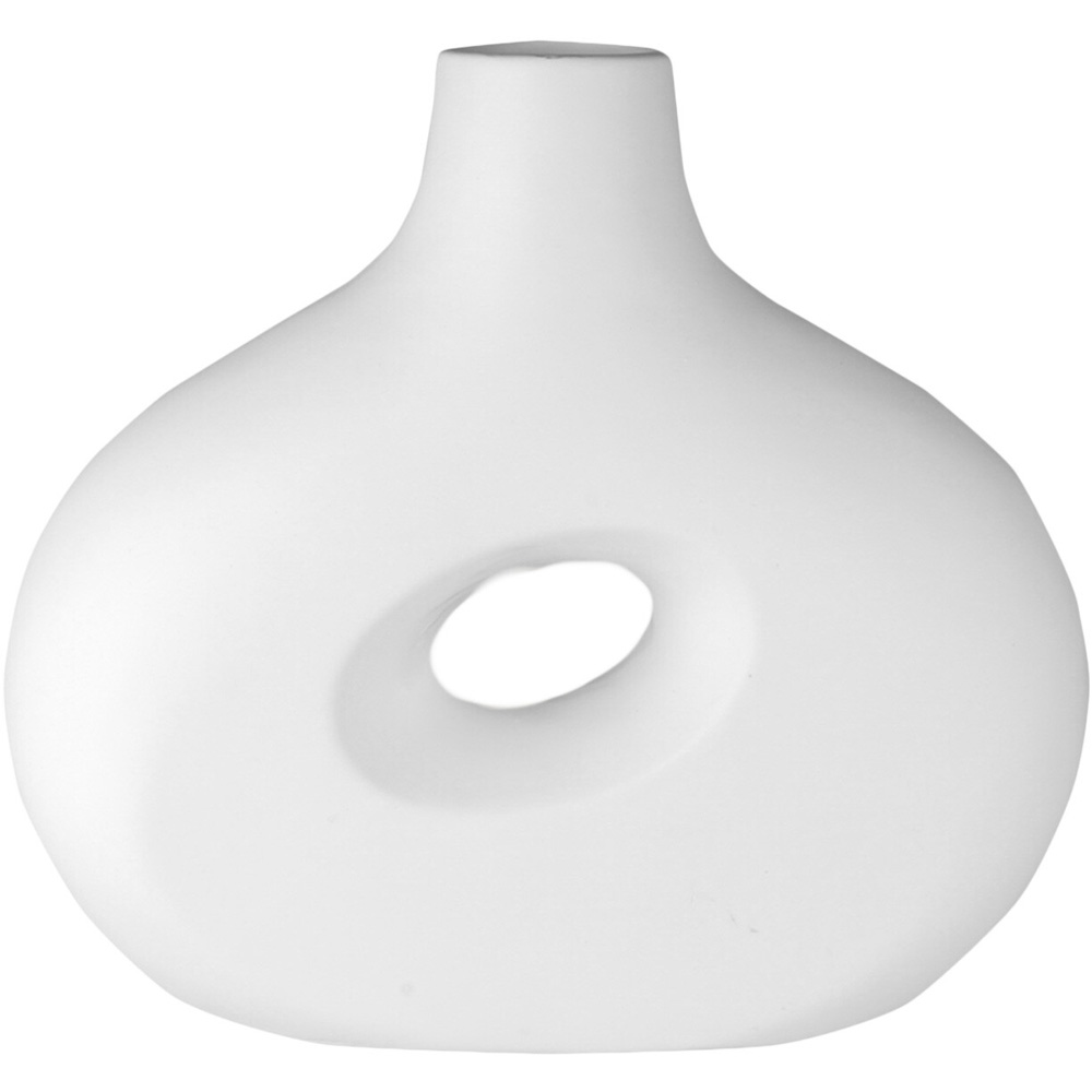 White Matte Ceramic Vase Image 1
