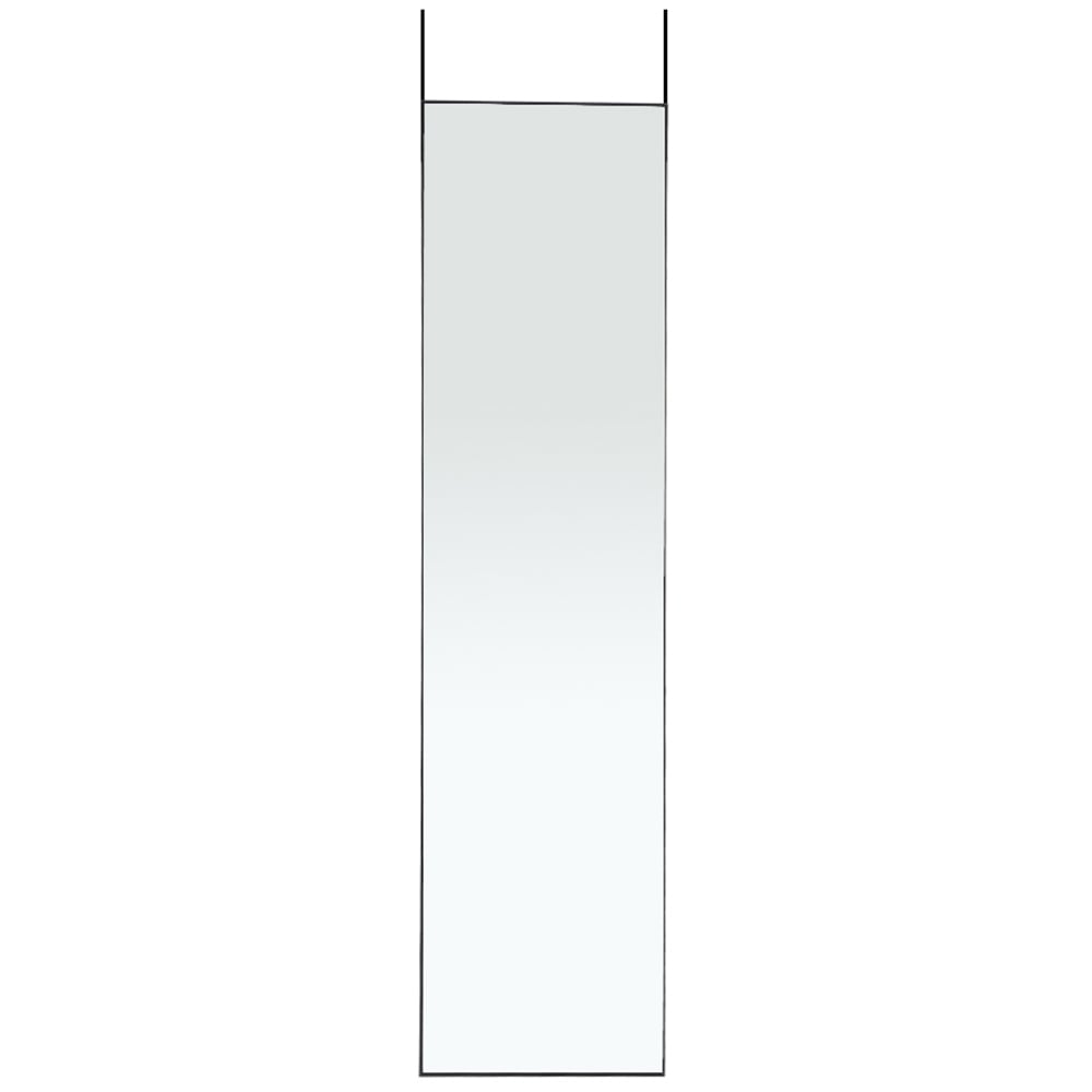 Living and Home Black Frame Over Door Full Length Mirror 37 x 147cm Image 1