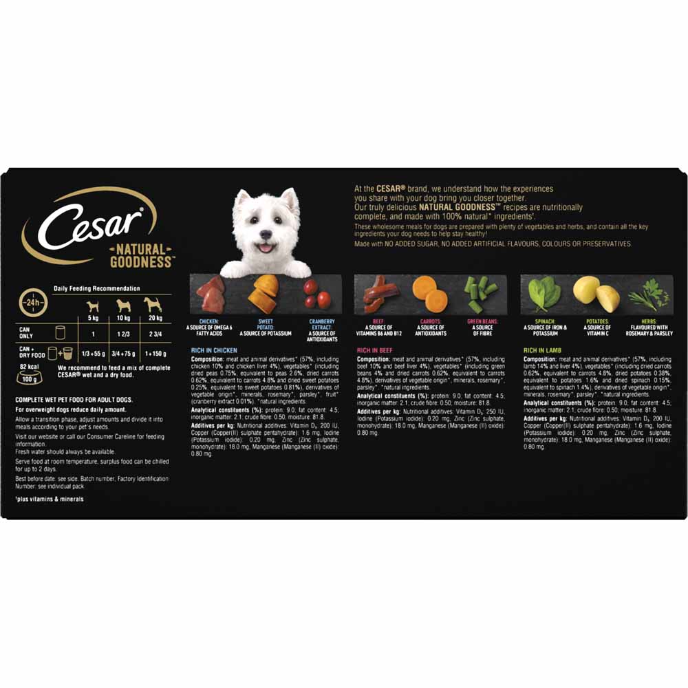 Cesar Natural Goodness Adult Wet Dog Food Tins Mixed In Loaf 6 x 400g Image 5