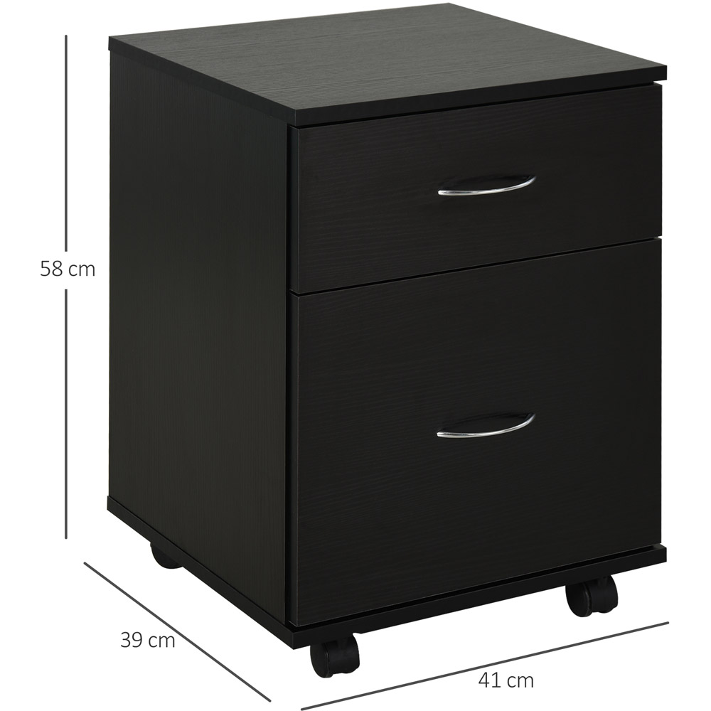 HOMCOM Black 2-Drawer Mobile Cabinet Image 8