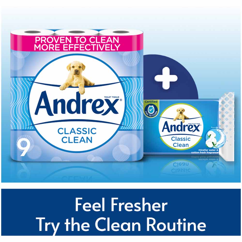 Andrex Classic Clean Toilet Tissue 9 Rolls Image 6