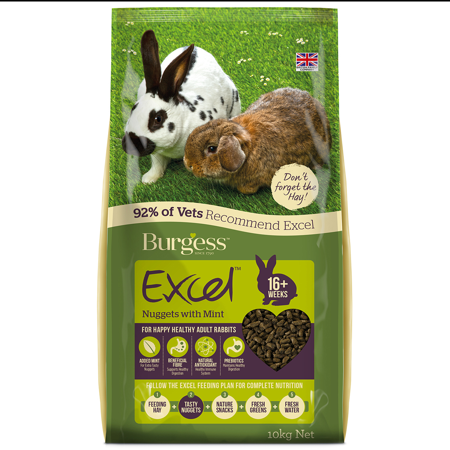 Burgess Excel Nuggets with Mint Adult Rabbit Food 10kg Image