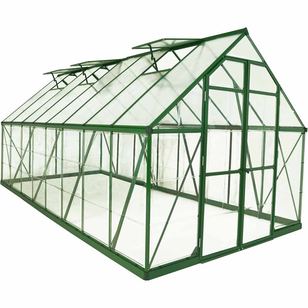 Palram Balance Green Polycarbonate 8 x 16ft Greenhouse Image 1