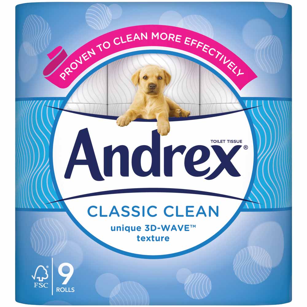 Andrex Classic Clean Toilet Tissue 9 Rolls Image 3