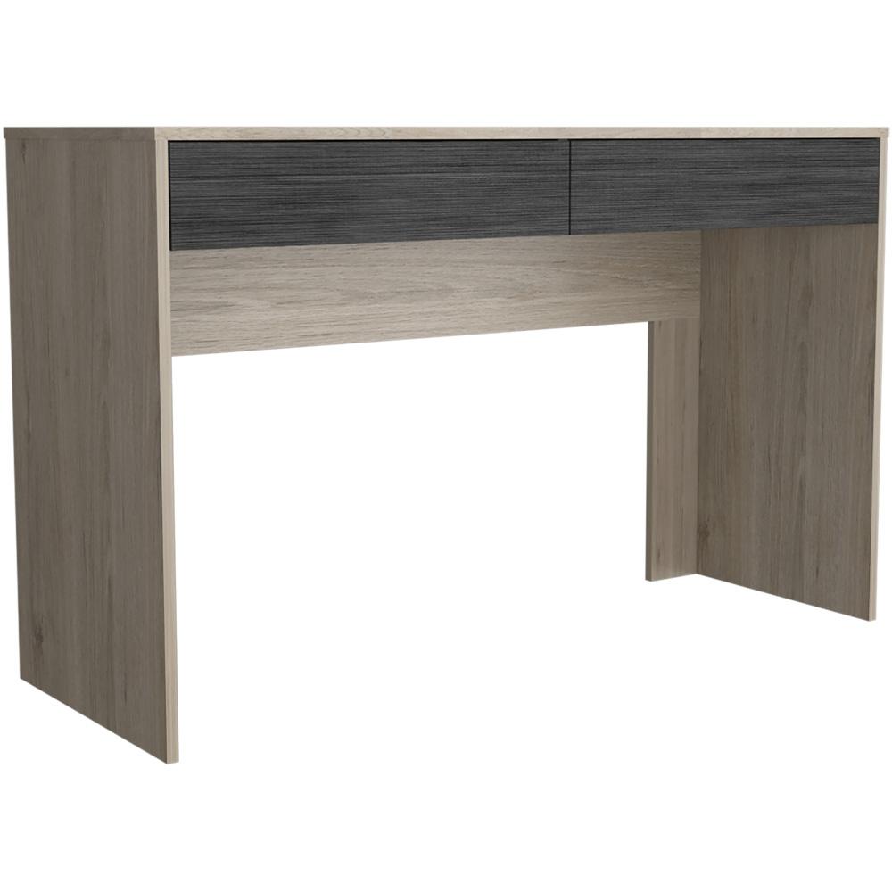 Core Products Harvard 2 Drawer Washed Oak and Carbon Grey Storage Desk Image 2