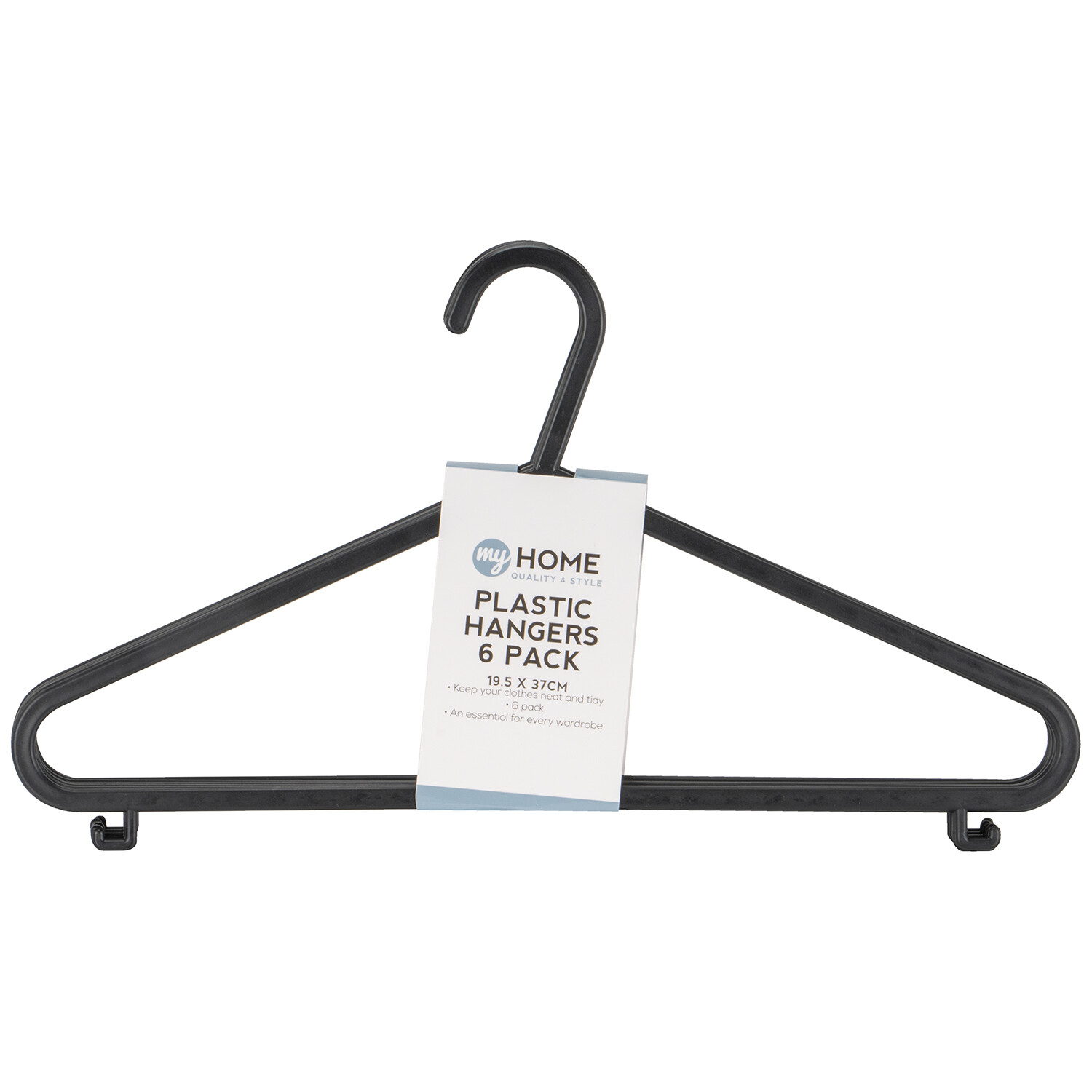 My Home Plastic Hangers 6 Pack Image 1