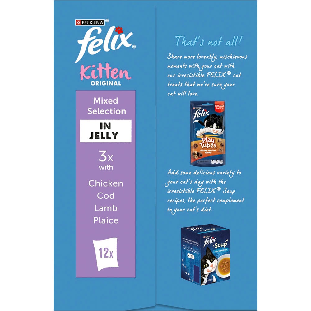 Felix Original Kitten Mixed Selection in Jelly Cat Food 12 x 100g Image 9