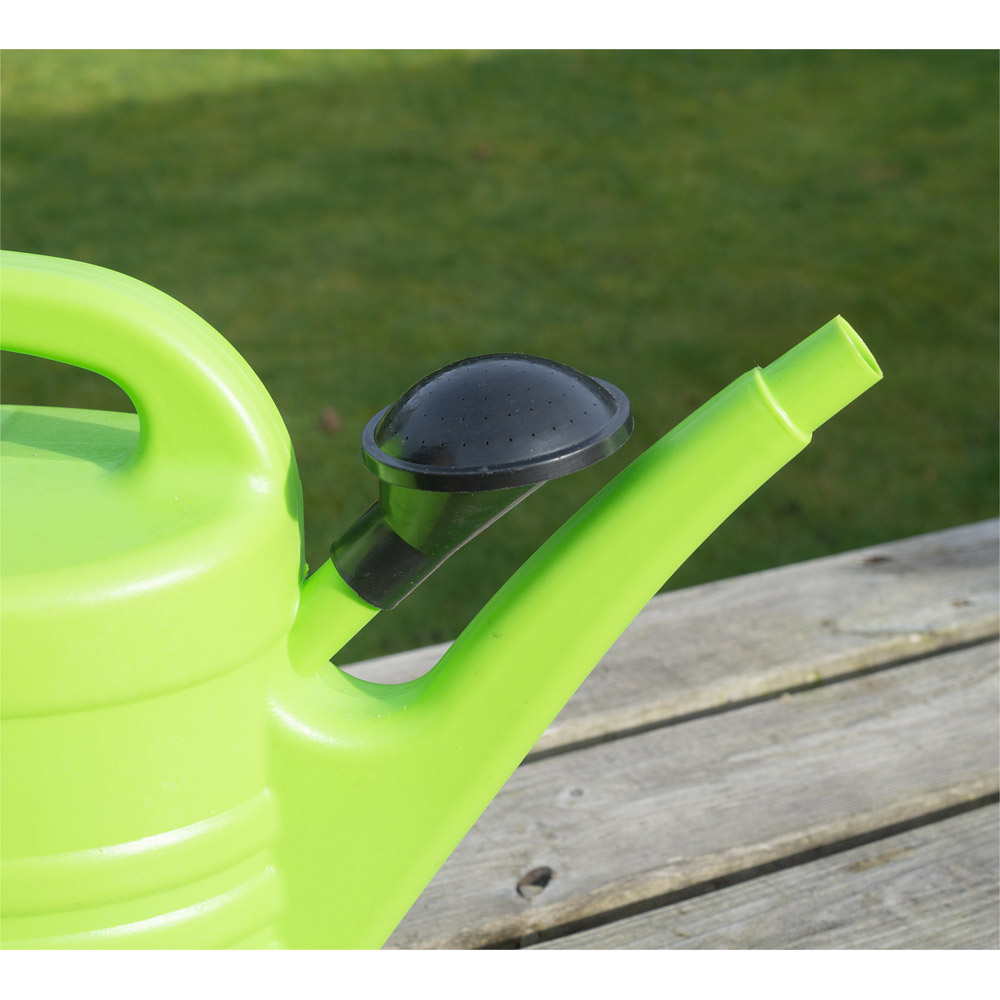 St Helens Green Plastic Watering Can with Sprinkler Nozzle 10L Image 3