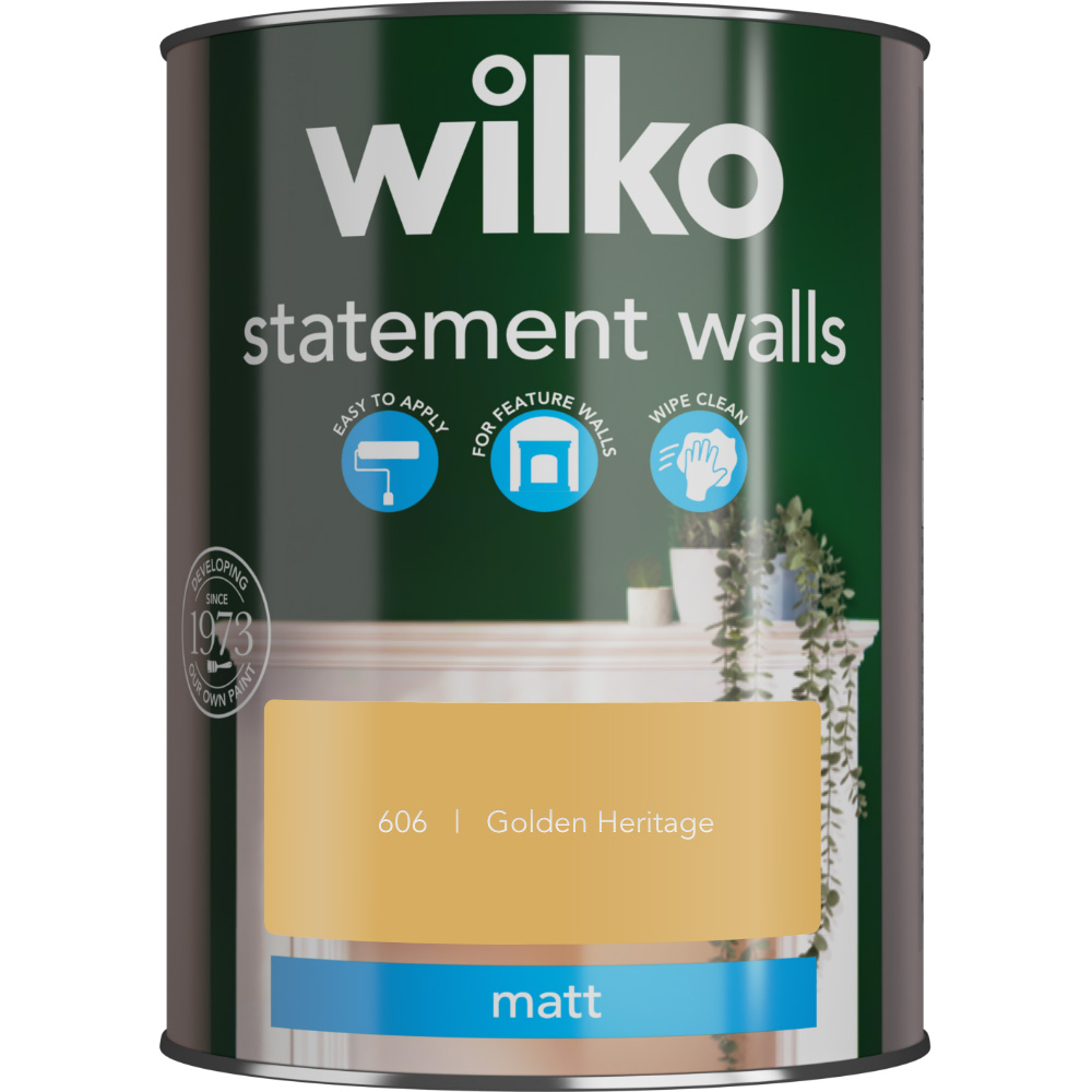 Wilko Statement Walls Golden Heritage Matt Emulsion Paint 1.25L Image 2