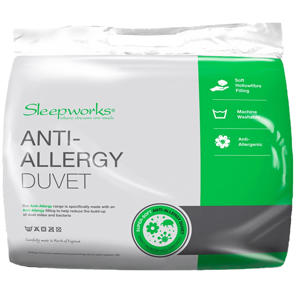 Sleepworks Single White Anti Allergy Duvet 4.5Tog Image 1