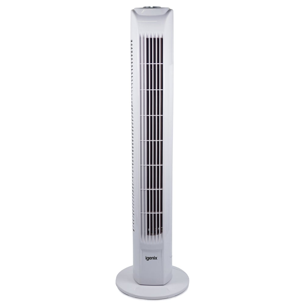 Igenix White Tower Fan with Timer 29 inch Image 1