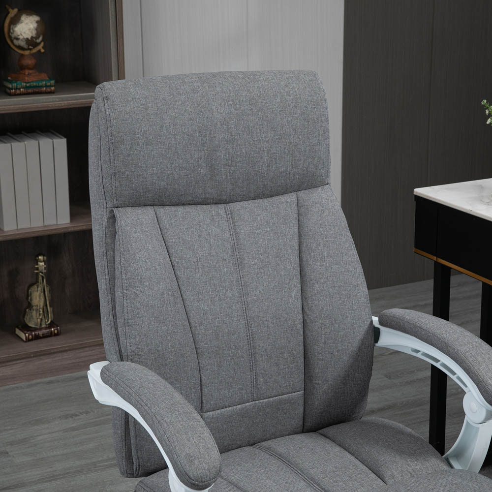 Portland Grey Linen Swivel Recliner Office Chair Image 6