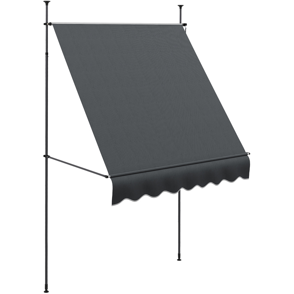 Outsunny Dark Grey Retractable Awning 2 x 1.2m Image 2